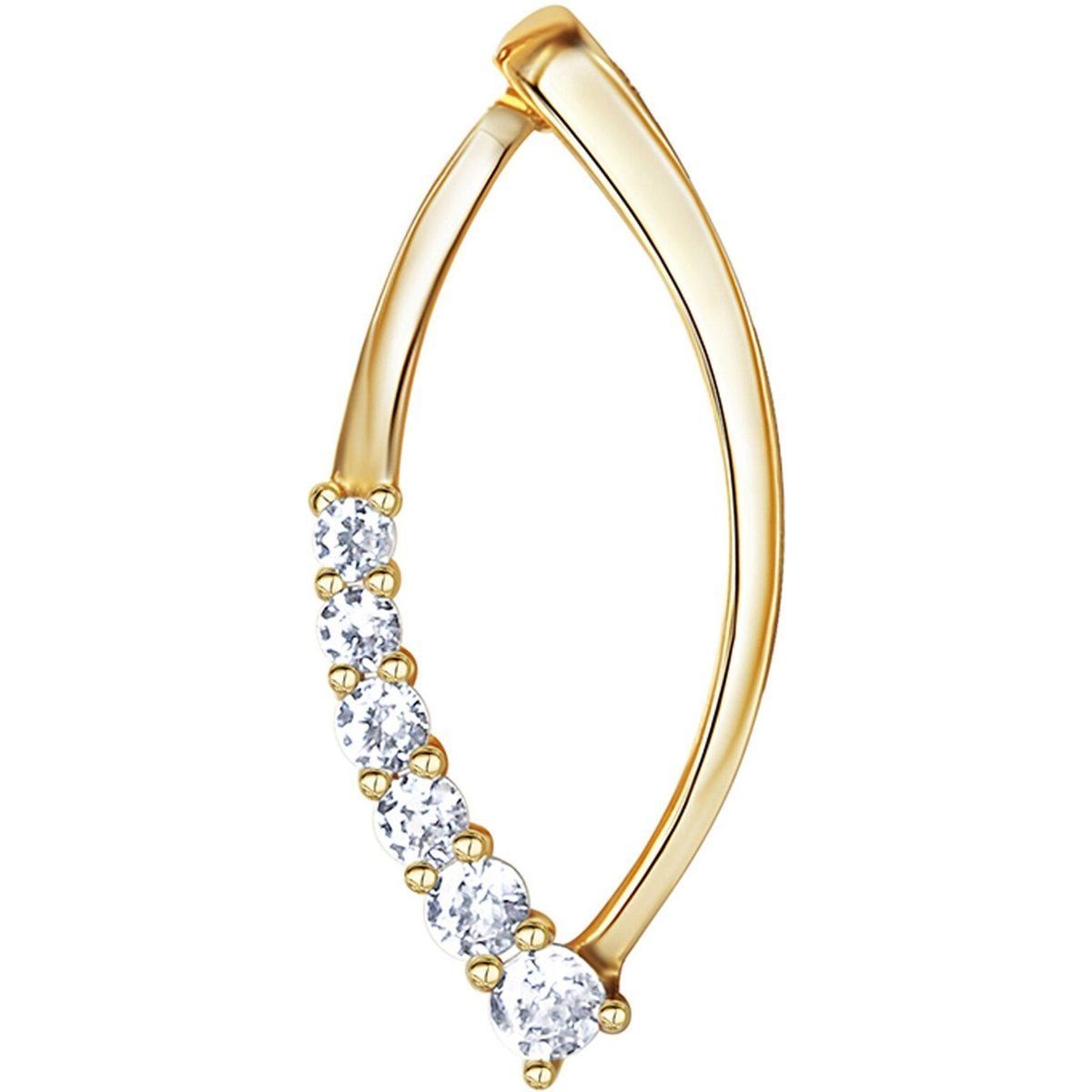 Geschwungener Bicolor Gold Zirkonia Anhänger