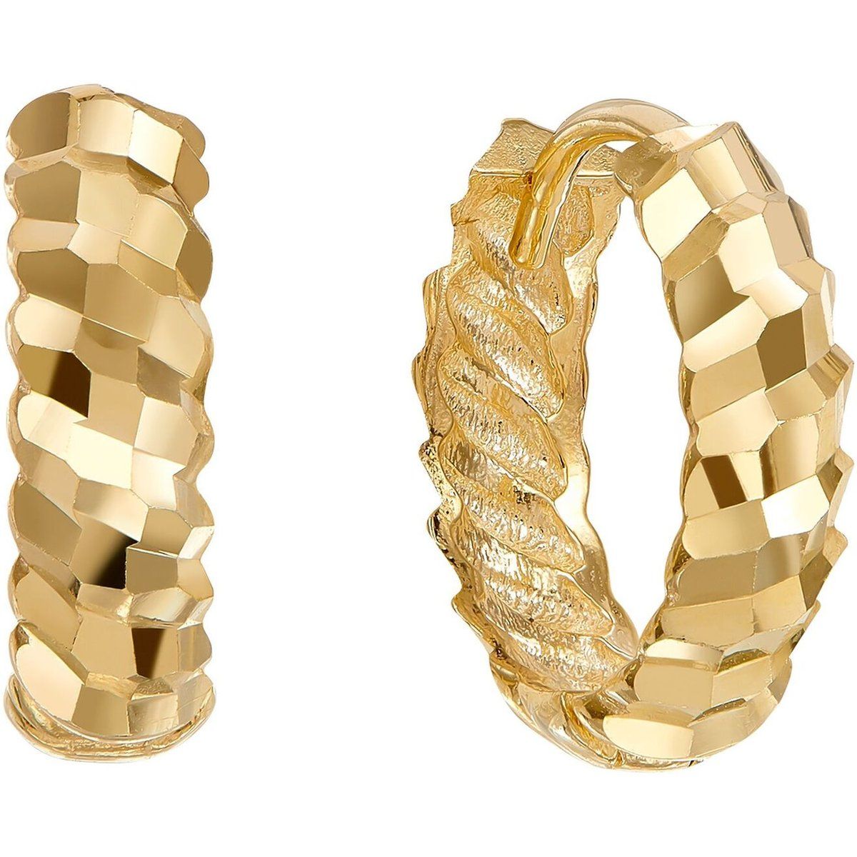 Goldene, diamantgeschnittene Creolen