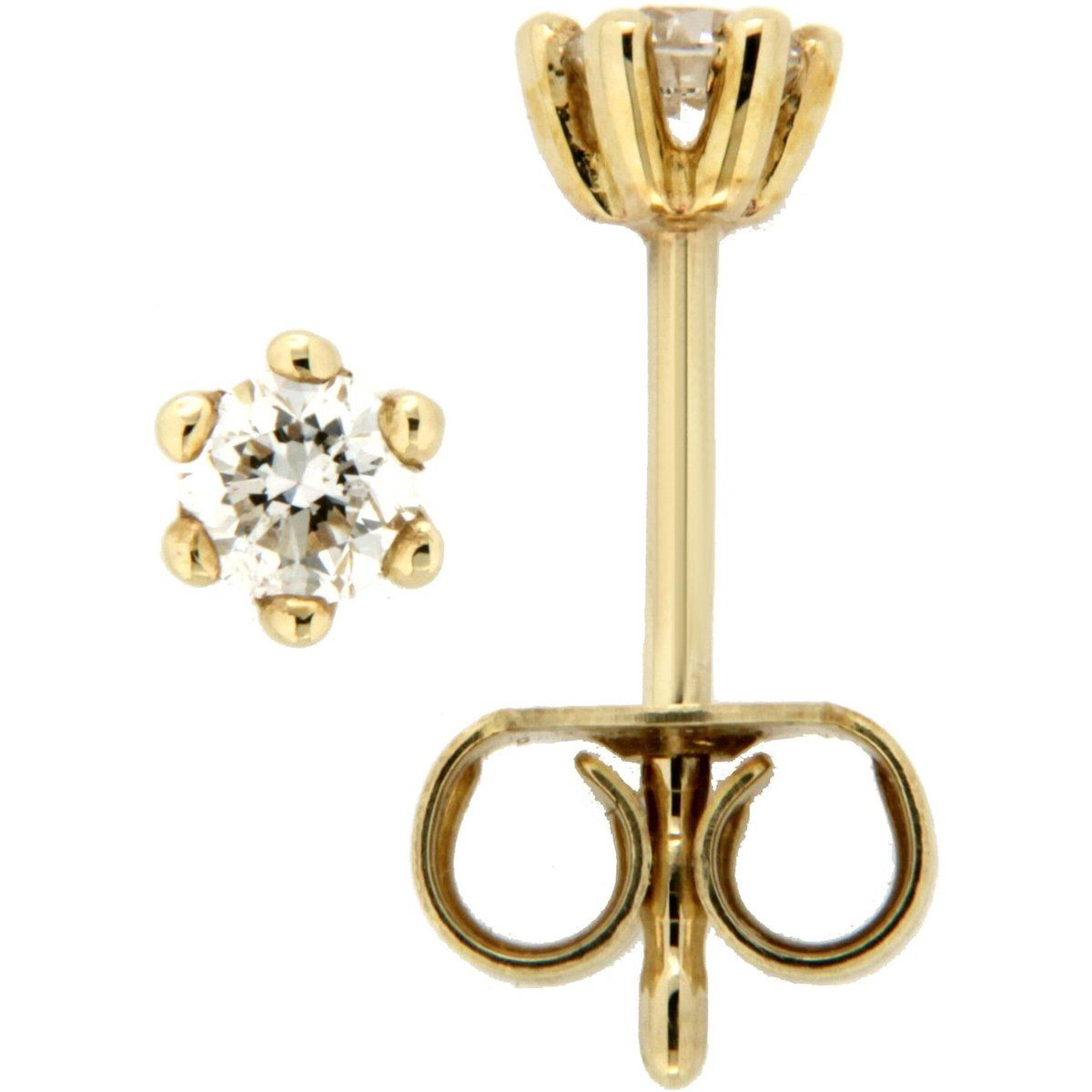 Diamant-Ohrstecker in Gelbgold