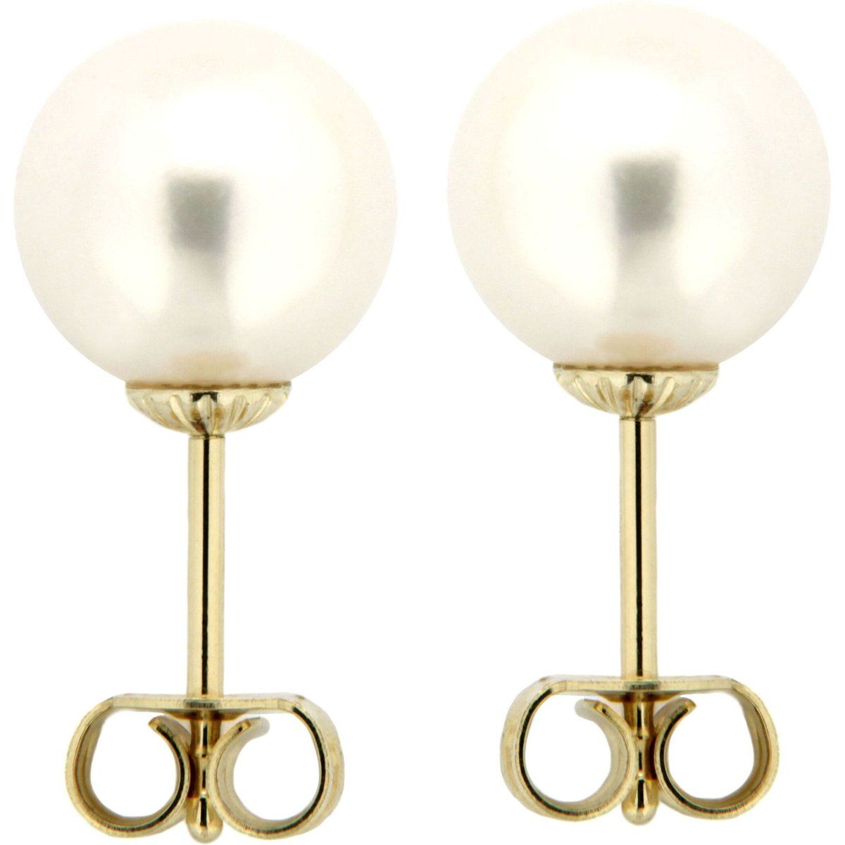 Perlenohrstecker in Gold