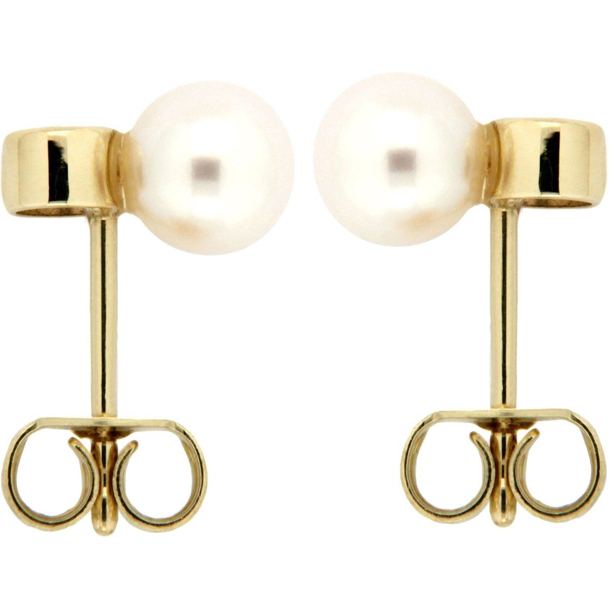 Ohrstecker mit Perlen und Goldfassung