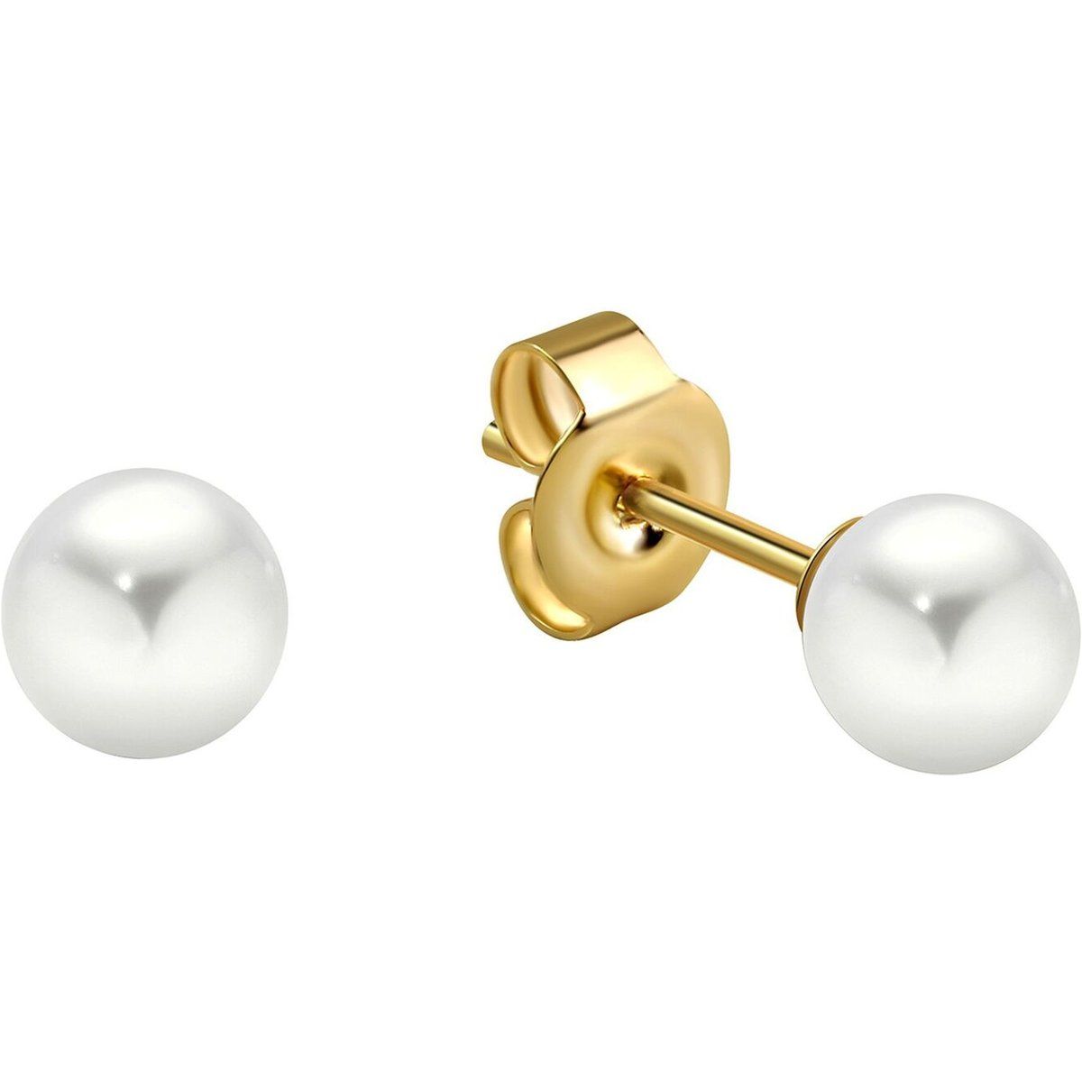 Perlenohrstecker in Gold