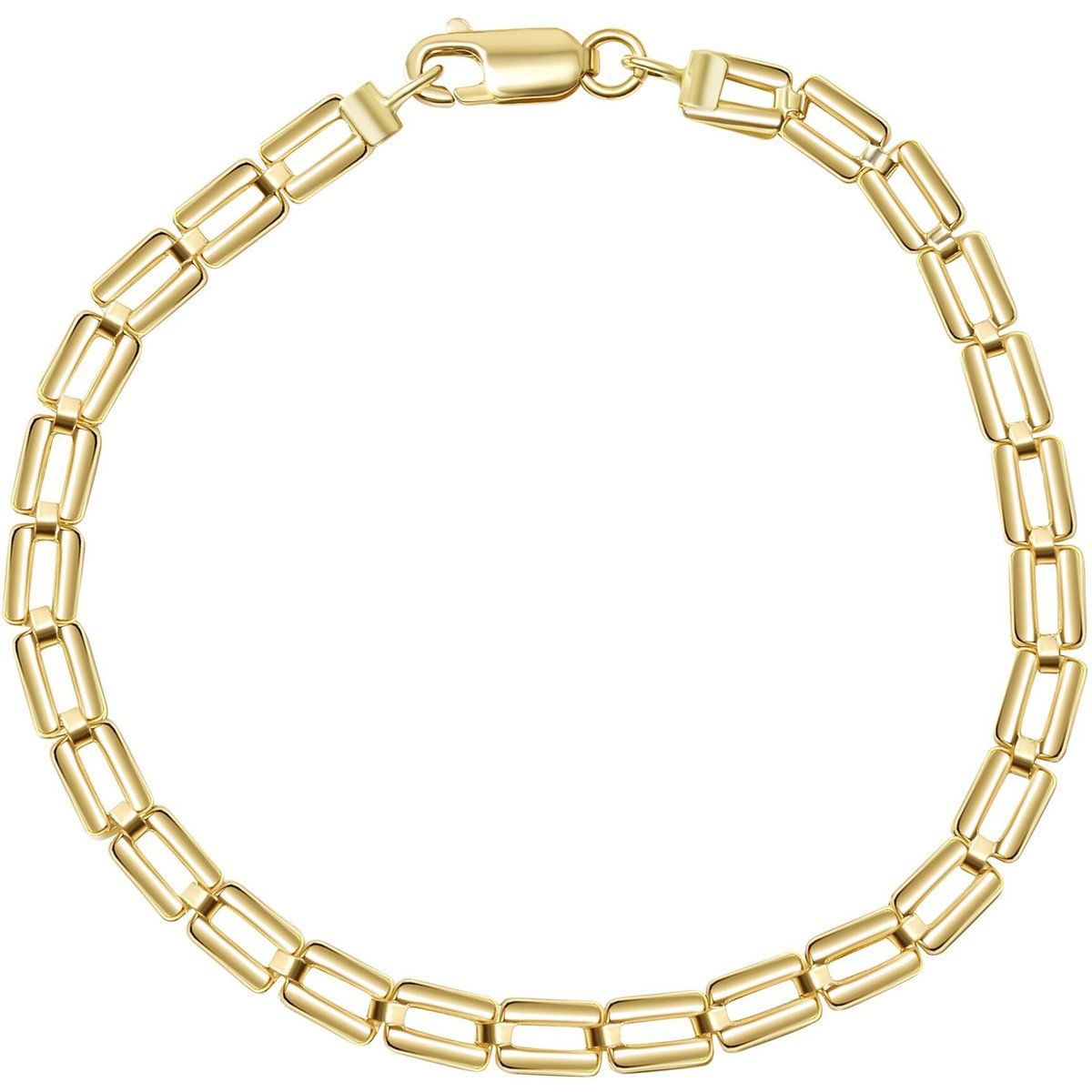 Gold Rechteckige Gliederkette Armband