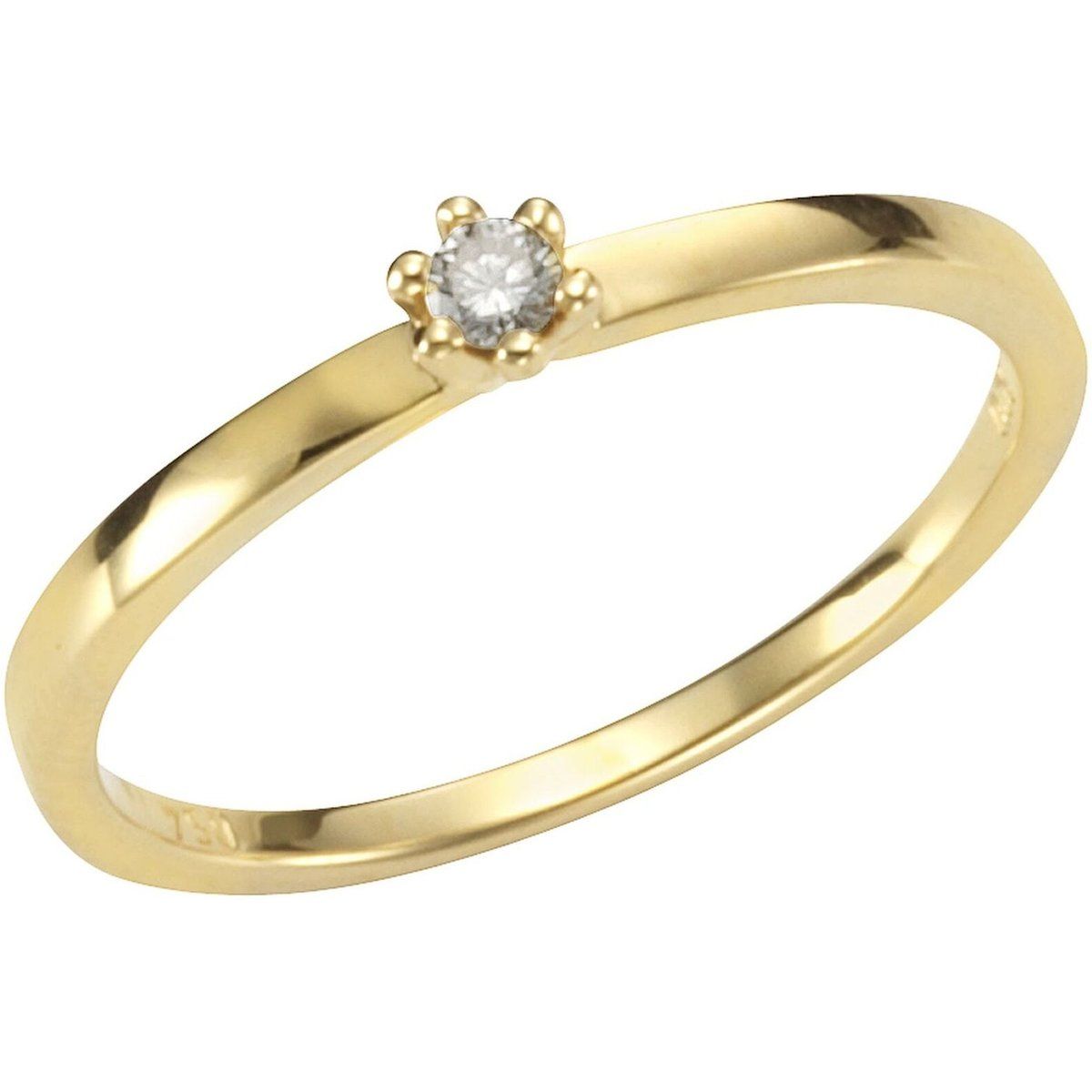 Minimalistischer Goldring mit Diamant