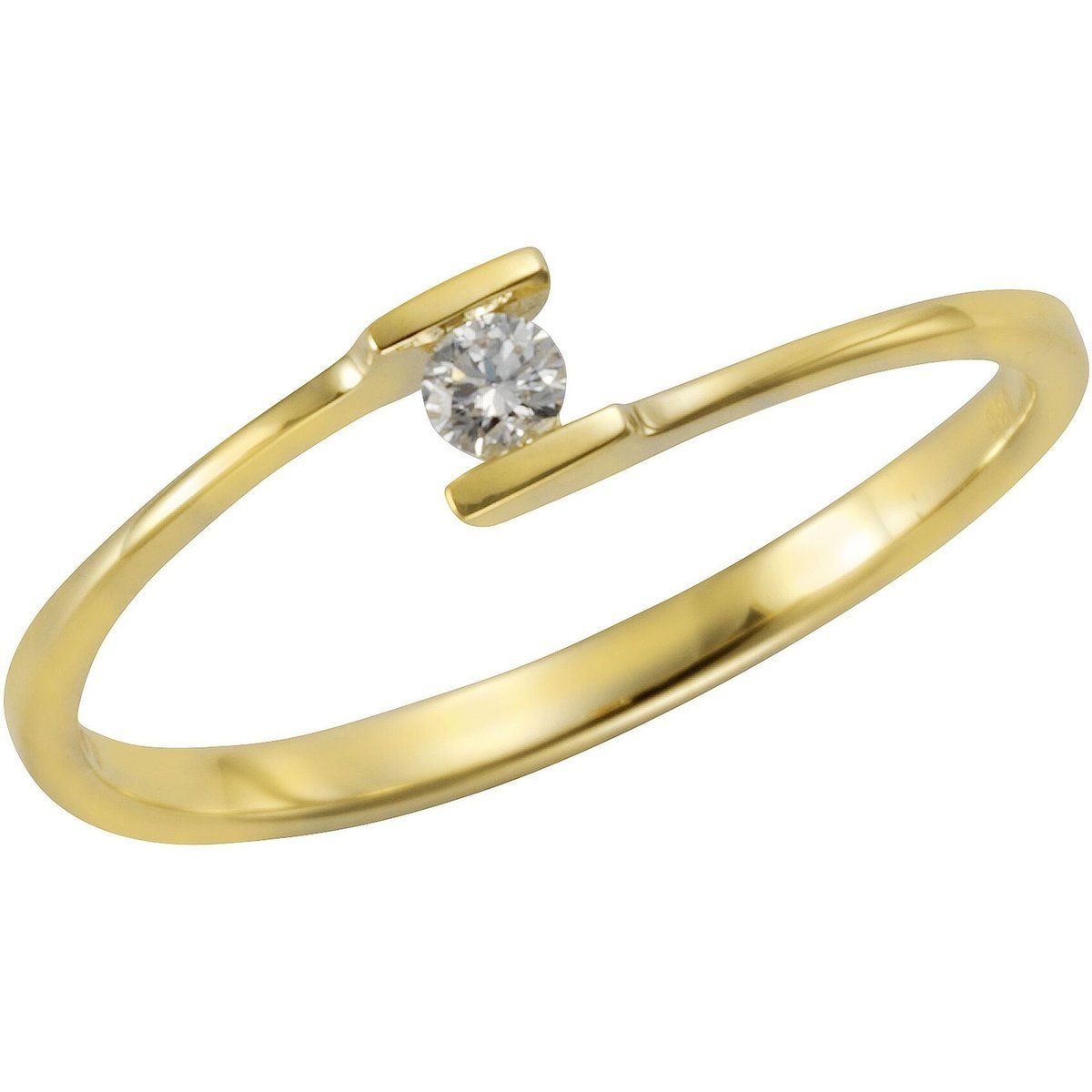 Minimalistischer Diamant-Bypass-Goldring