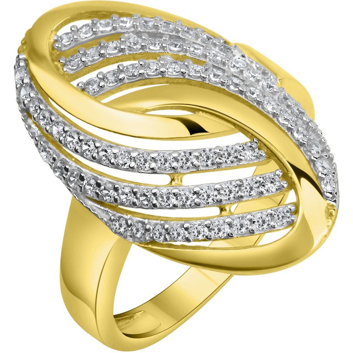 Filigraner Mehrreihiger Bicolor-Goldring