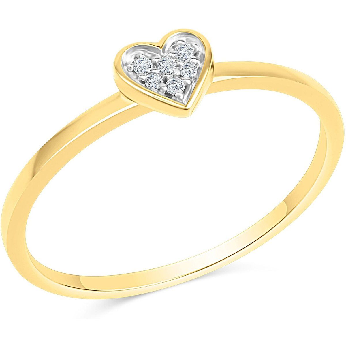 Zarter Gold Herz Diamantring