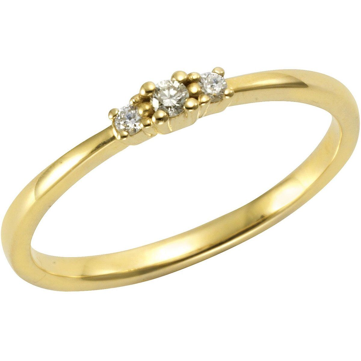 Minimalistischer Goldring mit drei Brillanten