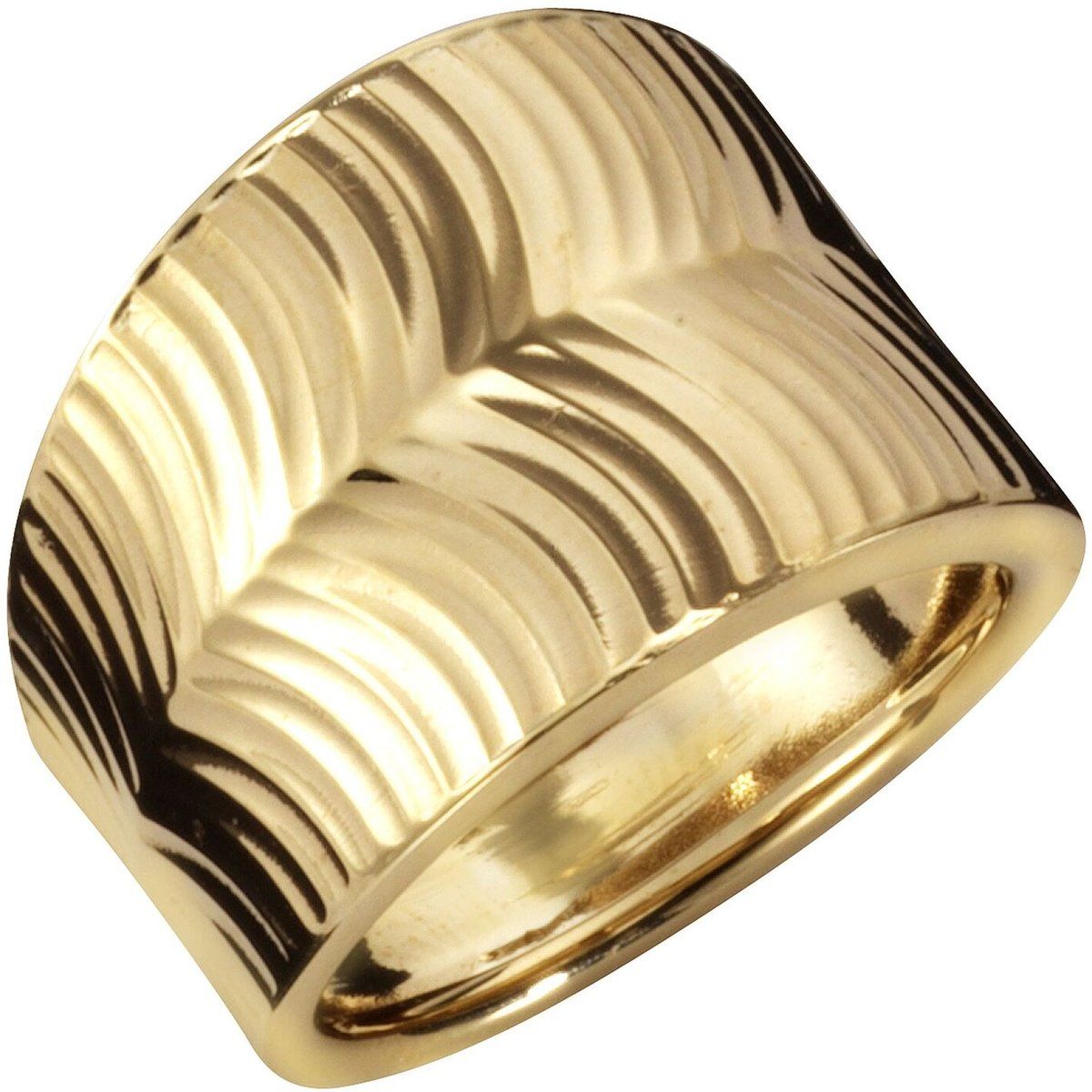 Breiter Strukturierter Goldener Bandring