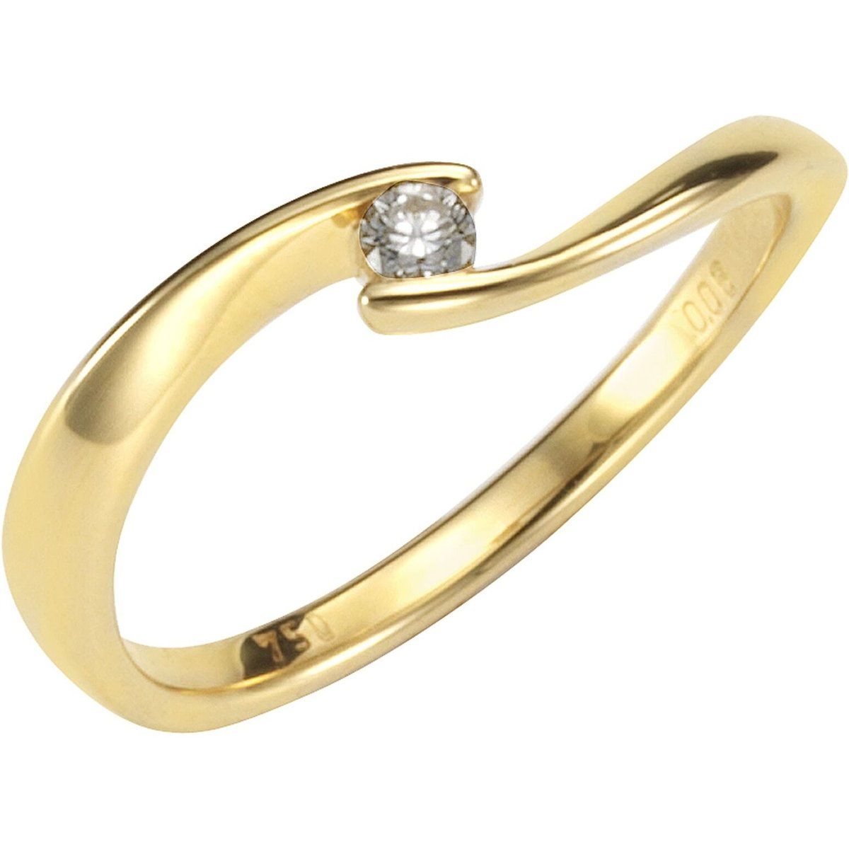 Goldring mit Diamant-Akzent