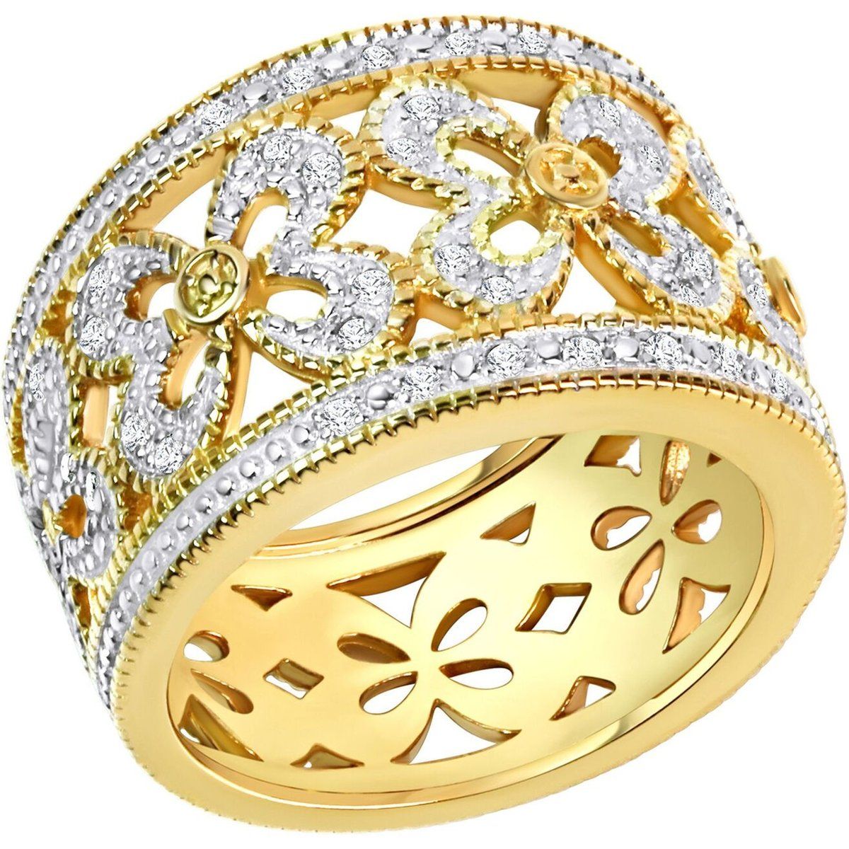Ring mit Blumenmuster und Diamanten