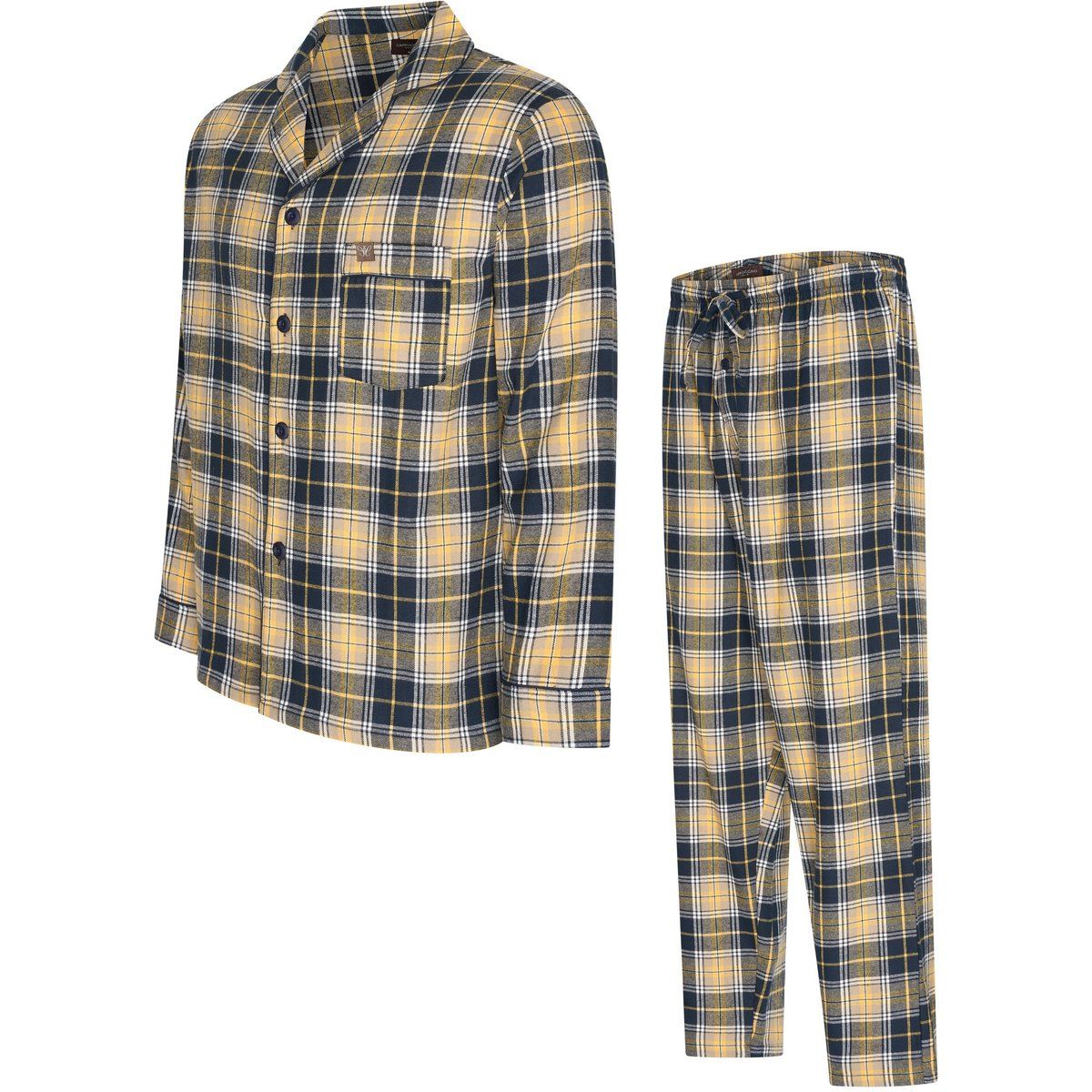 Kariertes Baumwoll-Pyjama-Set