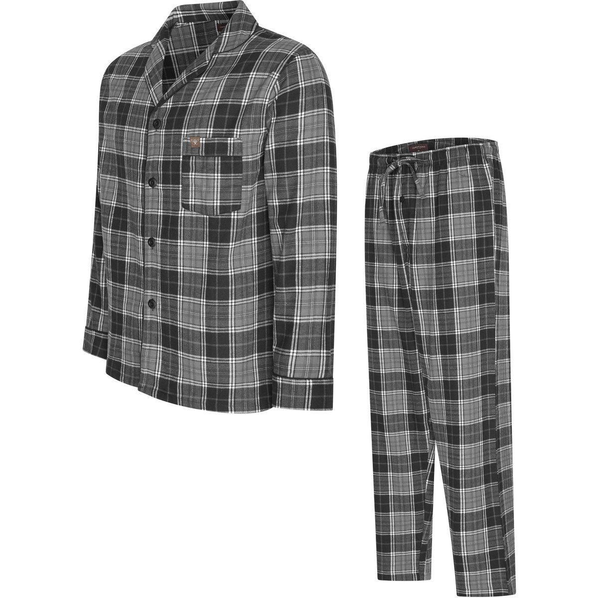 Kariertes Baumwoll-Pyjama-Set